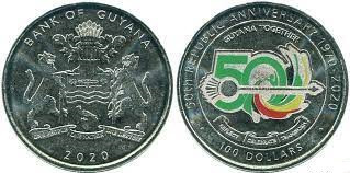 Гайана 100 доларів 2020р 50 років Республіки Полтава - фото 1