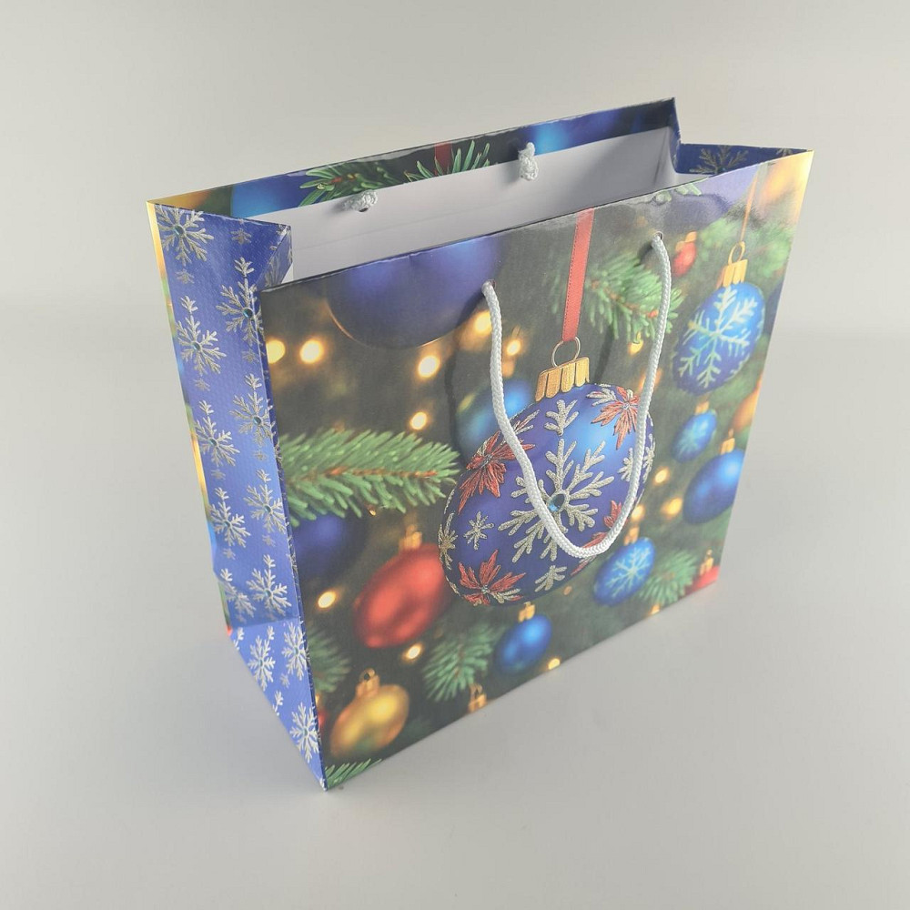 Пакеты бумажные подарочные , новогодние Квадрат 23*24*10- 02 (12 шт) Харьков - изображение 1
