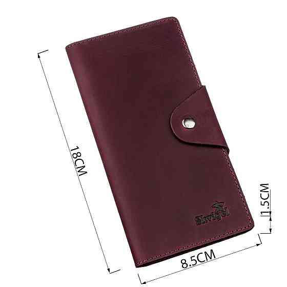 Гаманець жіночий з вінтажної шкіри Бордовий (SHVIGEL) Київ