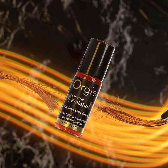 Блиск для губ з ефектом вібрації Orgie Electric Fellatio Lips Gloss, 10 мл, смак фруктового асорті Sex Aura Київ