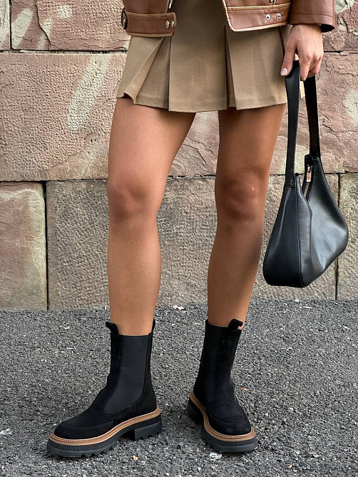 Без бренда Черевики жіночі KATI SHOES чорні замша натуральна зима висота 19 см (5733) Коломия - фото 3