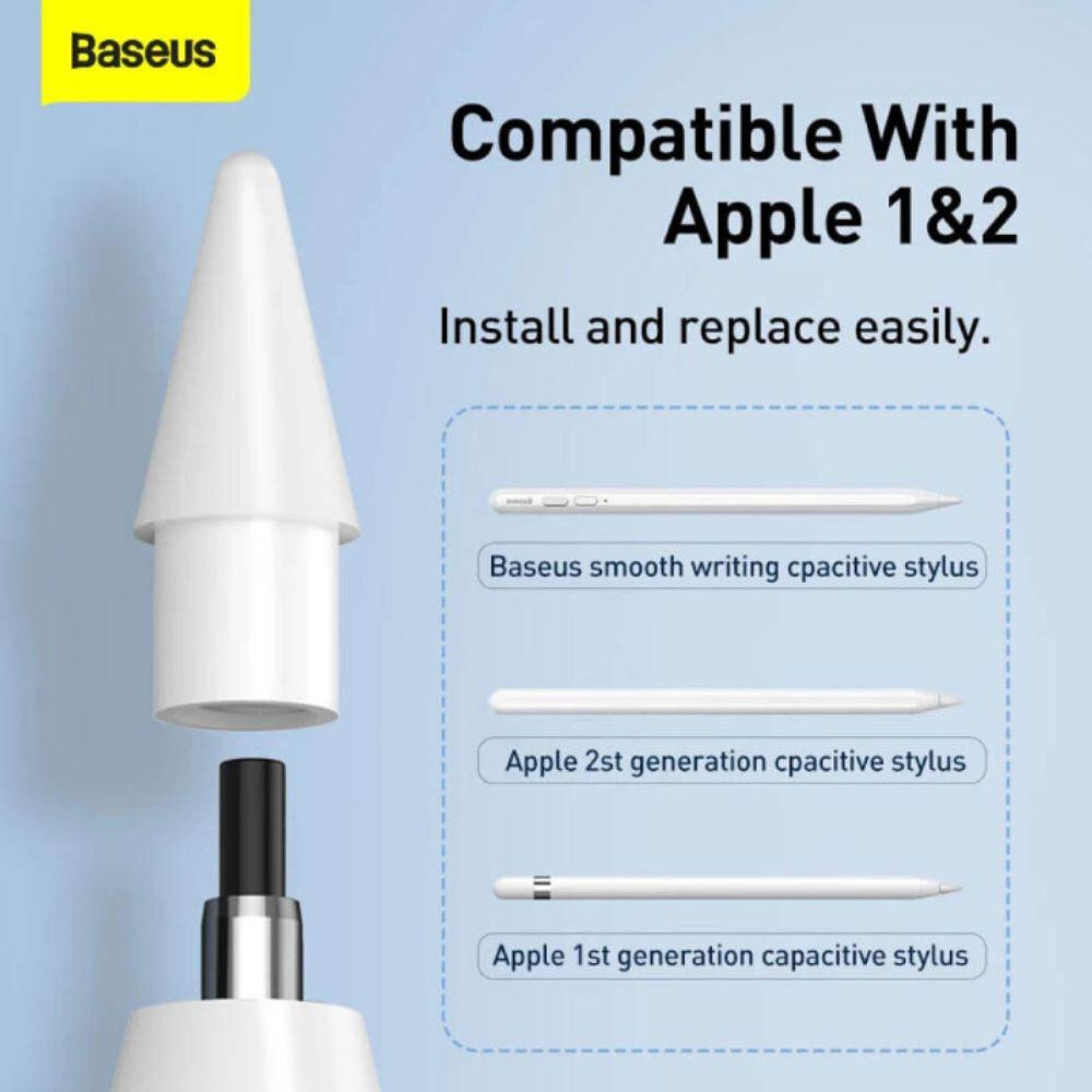 Змінні наконечники для стилуса Baseus Smooth Writing Capacitive Stylus Tips Moon White（2pcs） Одеса - фото 3
