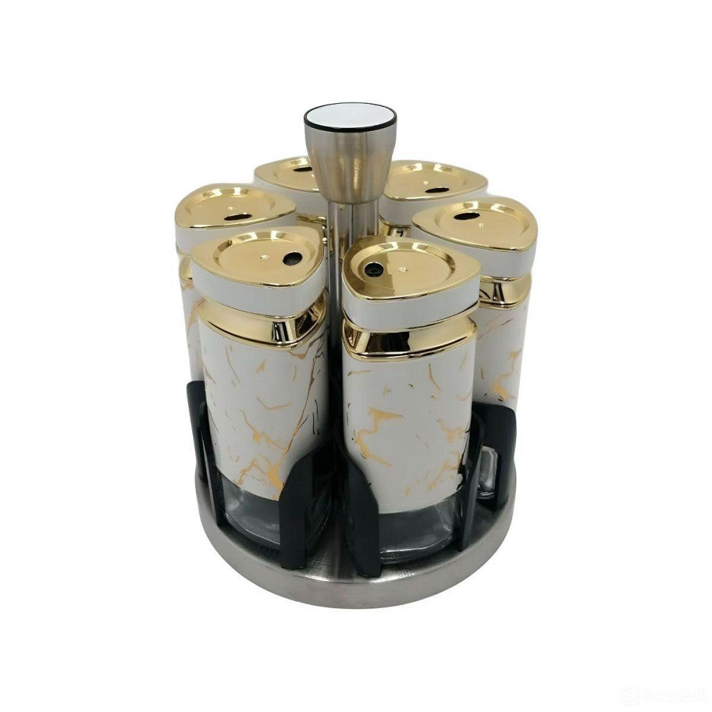 Набір баночок для спецій 6 шт 120 мл карусель для зберігання спецій HP-1332 Київ - фото 1