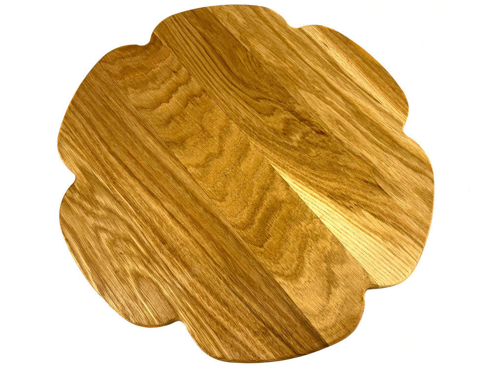 Деревʼяна тарілка з натурального дерева діаметр 30,5 см, висота 2 см, тарілка для закусок Кам'янець-Подільський - фото 4