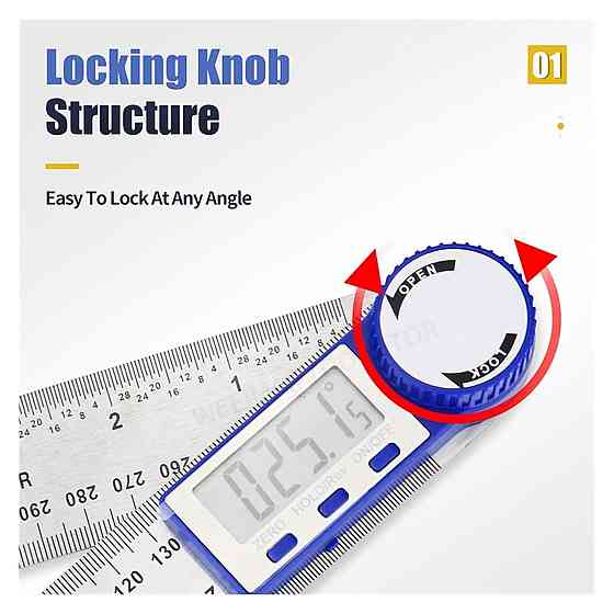 Цифровий транспортир-угломір з лінійкою 200 мм Київ