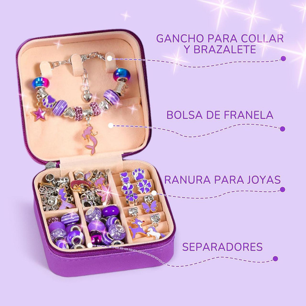 Детский набор для творчества для создания шарм браслетов и колье из бусин в шкатулке с подарочным пакетом Киев - изображение 11