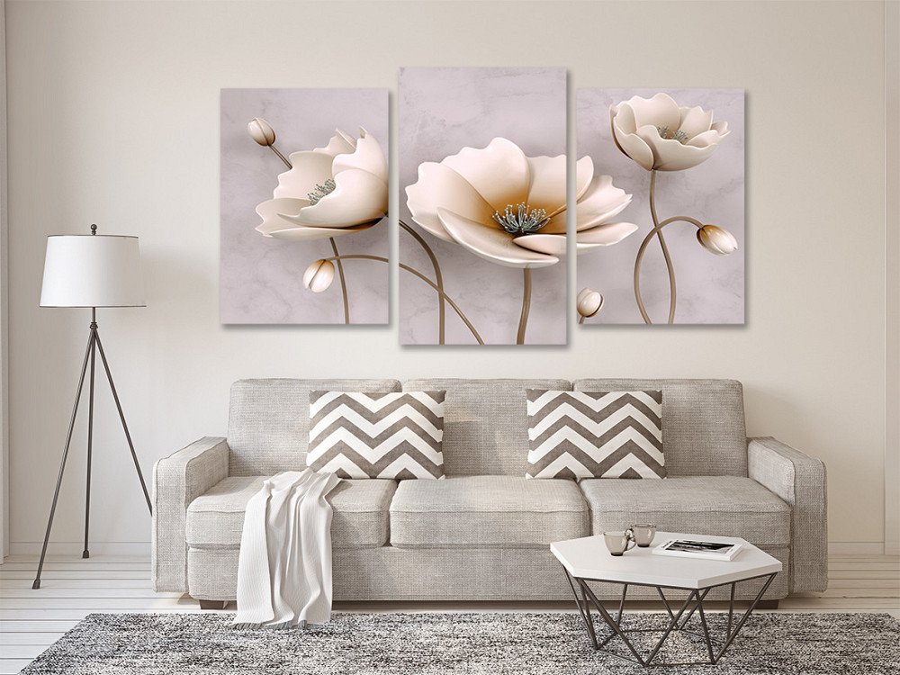 Модульна картина у вітальню/ спальню Пастелі квіти Art-531_3 70x130 см Київ - фото 2