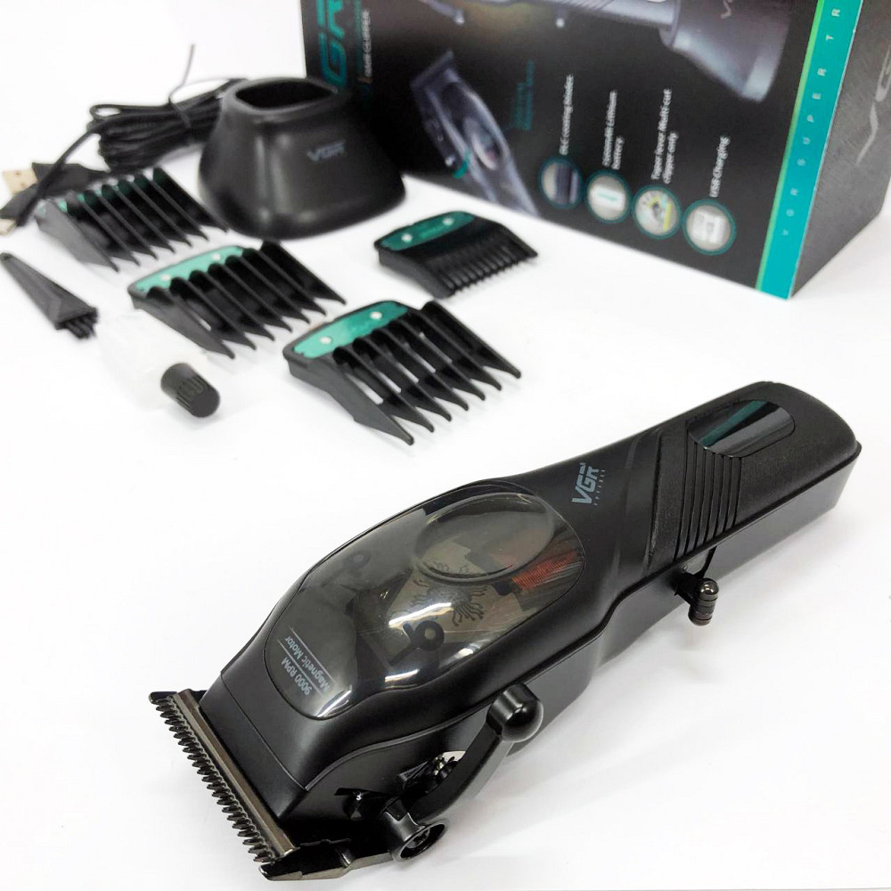 Акумуляторна машинка для стрижки волосся з насадками VGR V-269, Миюча машинка для стрижки RK-99 Львів - фото 14