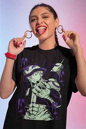 Футболка для хлопчика з аніме принтом Хунтер Ксхунтер Аніме Меруем оверсайз (зріст від 165 до 180) Чорний AnimeJ0127m Дніпро