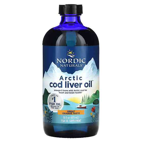 Рыбий жир жидкий из печени арктической трески (Cod Liver Oil) 473 мл со вкусом апельсина Київ