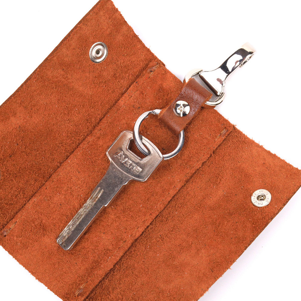 Практичная ключница в глянцевой коже Светло-коричневая (GRANDE PELLE) Киев - изображение 1