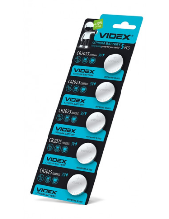 Батарейка CR2025 Videx 3В 5шт для часов и пультов Киев