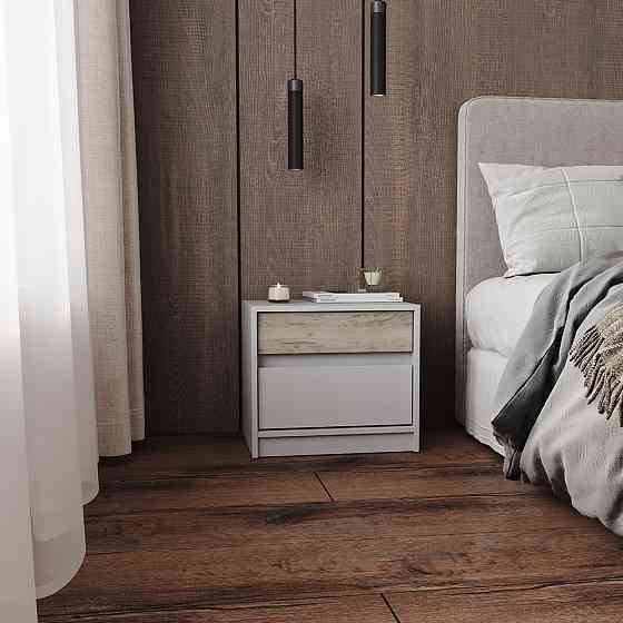 Тумба приліжкова Еверест Стайл-500 50,2х39х44,2 см Кашемір/Дуб крафт сірий (DTM-071160) Львів