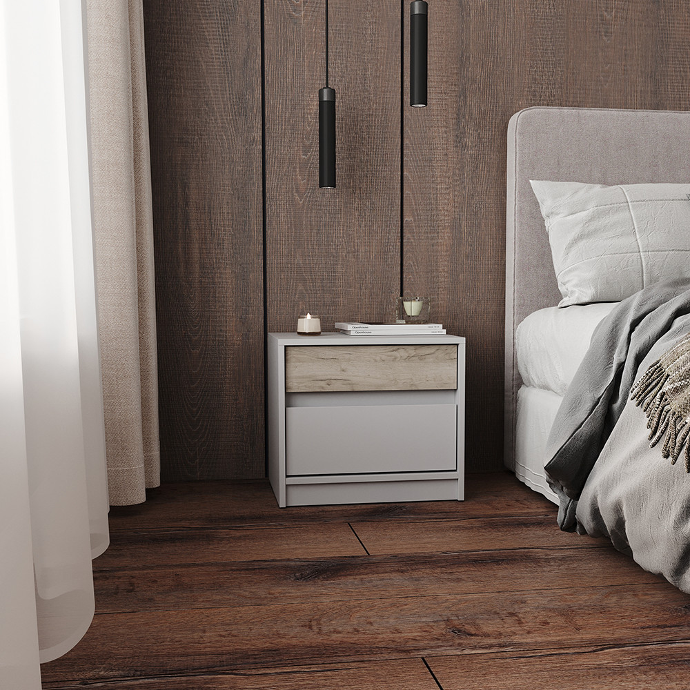 Тумба приліжкова Еверест Стайл-500 50,2х39х44,2 см Кашемір/Дуб крафт сірий (DTM-071160) Львів - фото 3