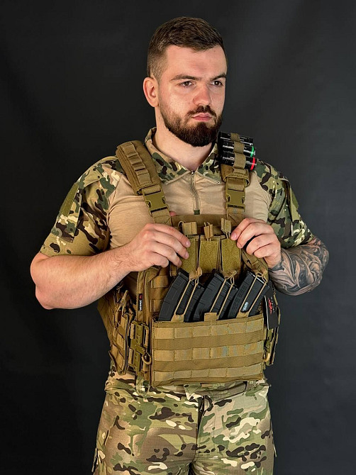 Тактична плитоноска койот Yakeda з 9 підсумками тактична плитоноска бронежилет на системмі моллі   WAR Львів - фото 2