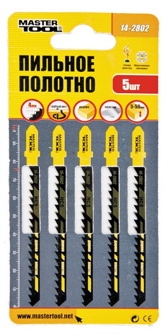 MASTERTOOL Полотно пильне для лобзика MASTERTOOL T244D 5 шт дерево/пластик швидкий фігурний різ Київ - фото 4