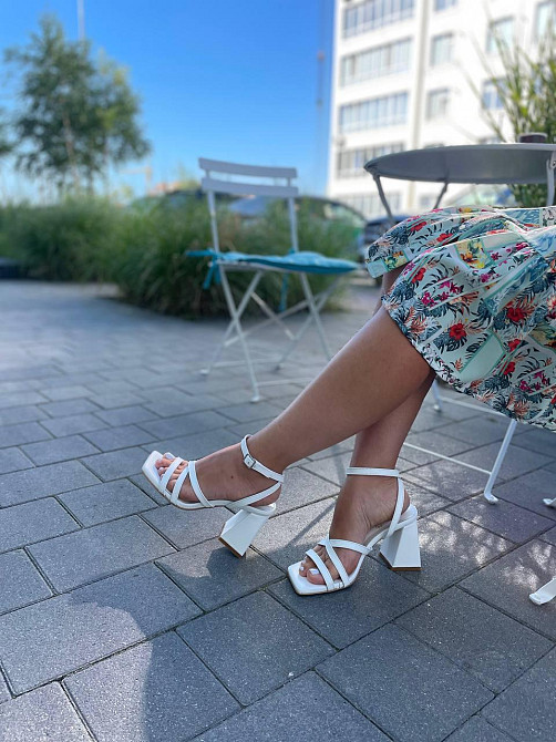 LIRIO Босоніжки жіночі білі LIRIO L0282/8073-68 літні шкіряні на підборах / Стильні босоніжки р Коломыя - изображение 1