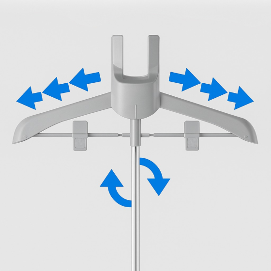 Стійка вішалка для відпарювача одягу, телескопічна для прасування речей парою, висувна 85-160 см, сіра Кам'янець-Подільський