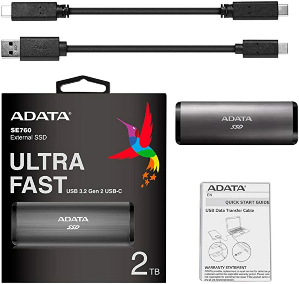 SSD ADATA SE760 512GB USB 3.2 Gen2 Type-C Titanium Киев - изображение 3