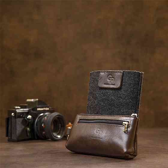 Шкіряна ключниця GRANDE PELLE 11381 Коричневий Київ