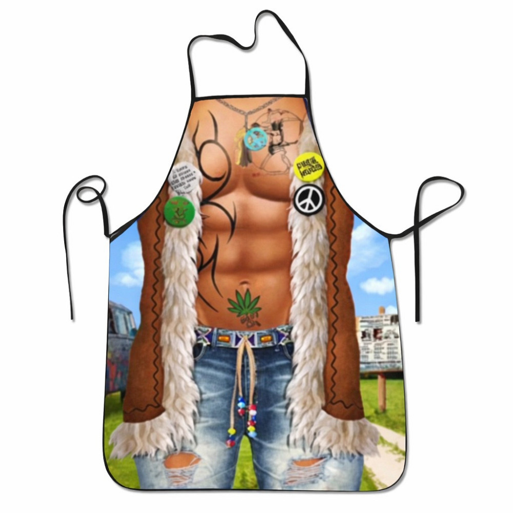 Фартук с приколом мужской кухонный с принтом мускулистого торса в стиле хиппи Киев - изображение 3