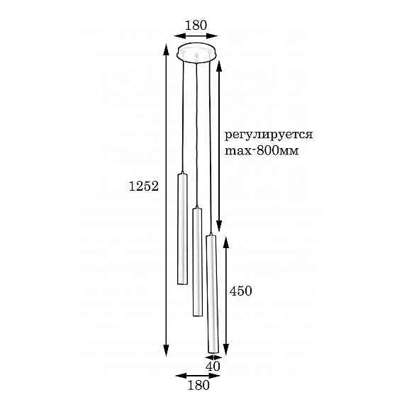 Светильник подвесной трубки Е14-3 Elegant NL 4045-3R WH Киев