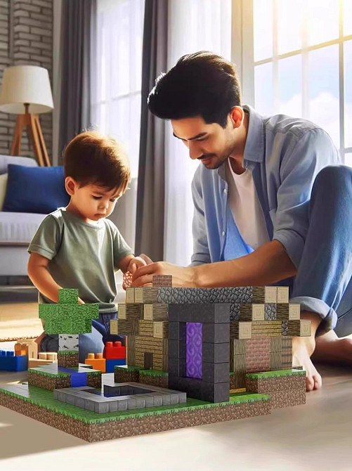 Магнитный конструктор Minecraft, кубики на магнитах детский Майнкрафт, 315(р) Киев - изображение 5