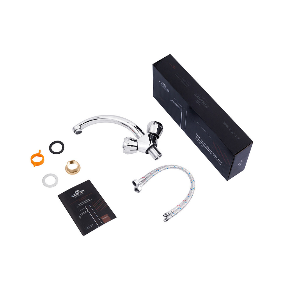 Змішувач для раковини двовентельний Kroner KRP Hamburg - C010 Київ - фото 7