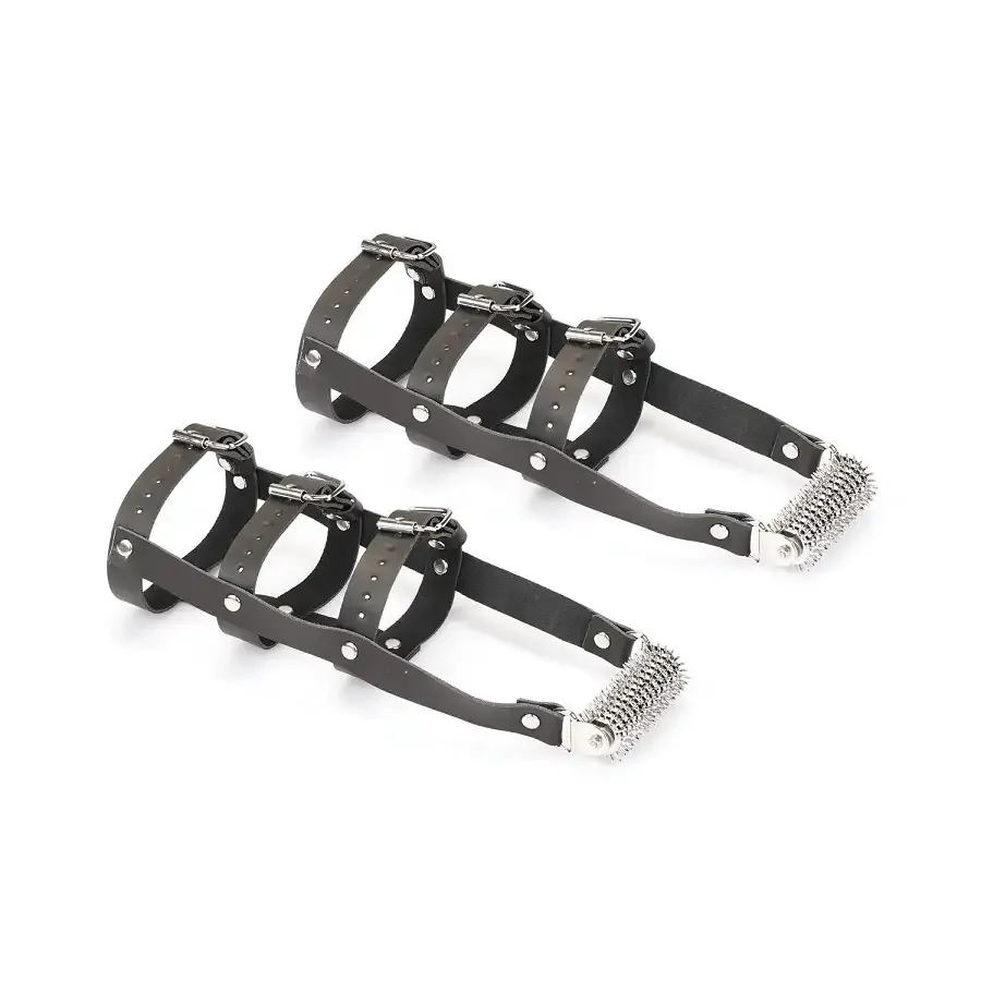 Кожаная портупея для голеностопа со шпорами Liebe Seele Leather High Heel Ankle Harness Silver Львов - изображение 1