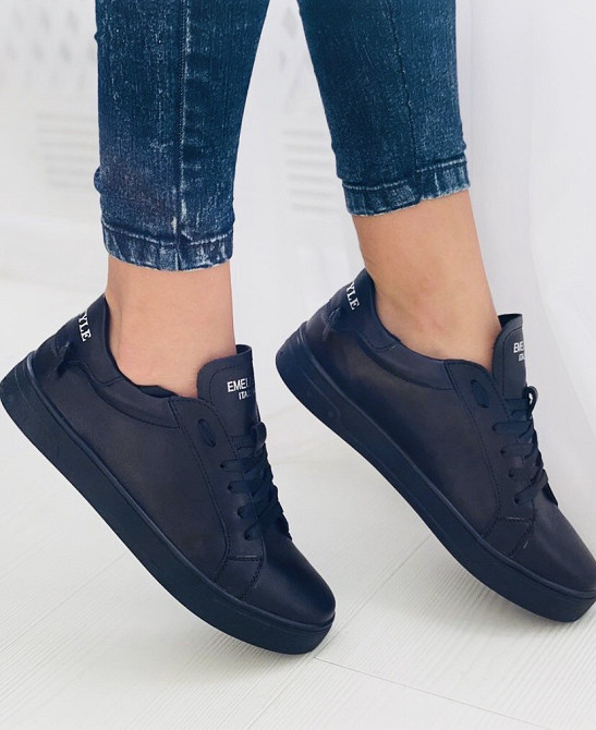 Кеди жіночі EMELI 108 чорні (весна-осінь, шкіра натуральна) (4120) 37р.38р.40р.41р. 38 Коломыя - изображение 1