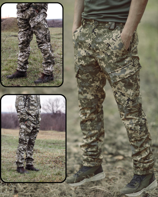 Військові зимові чоловічі штани мультикам Soft Shell на флісі тактичні зимові штани усі розміри WAR Львів - фото 1