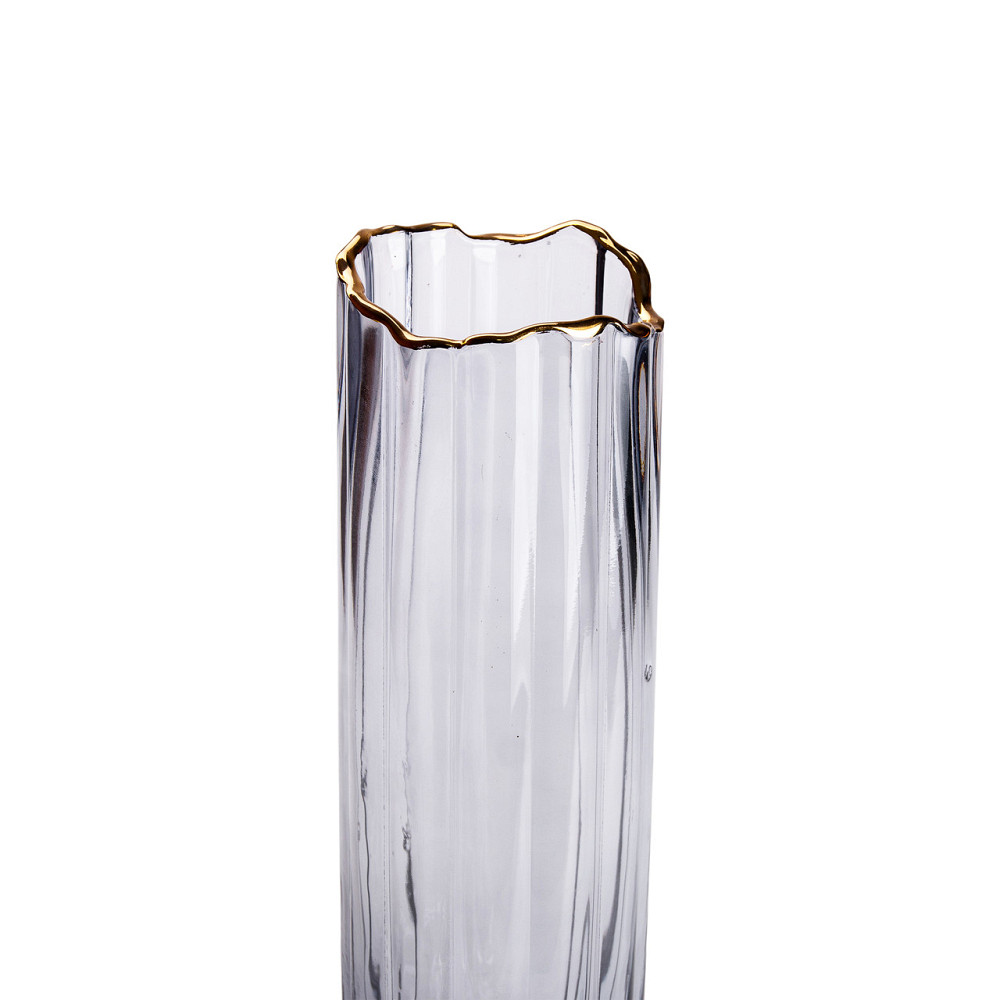 Yiwu Скляна ваза для квітів, декоративна сіра, 29 см HP-1713 Коломия - фото 3