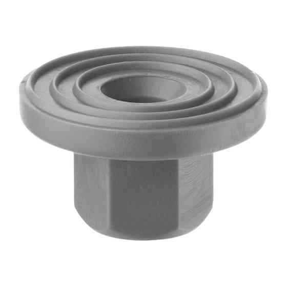 Гайки, шайби, накрутки, Гайка з фланцем Сірий, Пластик, Розміри (мм): T-20 T1-10 D-4.5 H-11.8. Марка Київ