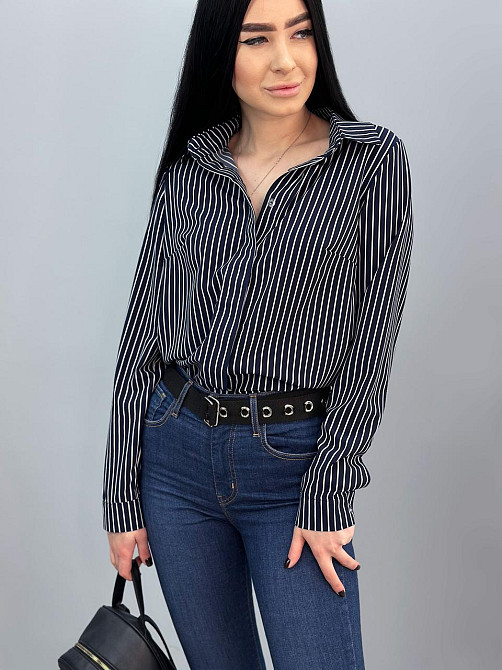 Рубашка с длинными рукавами в полоску 