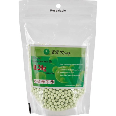 Страйкбольні кульки BB King Tracer Green 6мм 0,28г 2000шт/уп (1401.00.07) Вінниця - фото 1