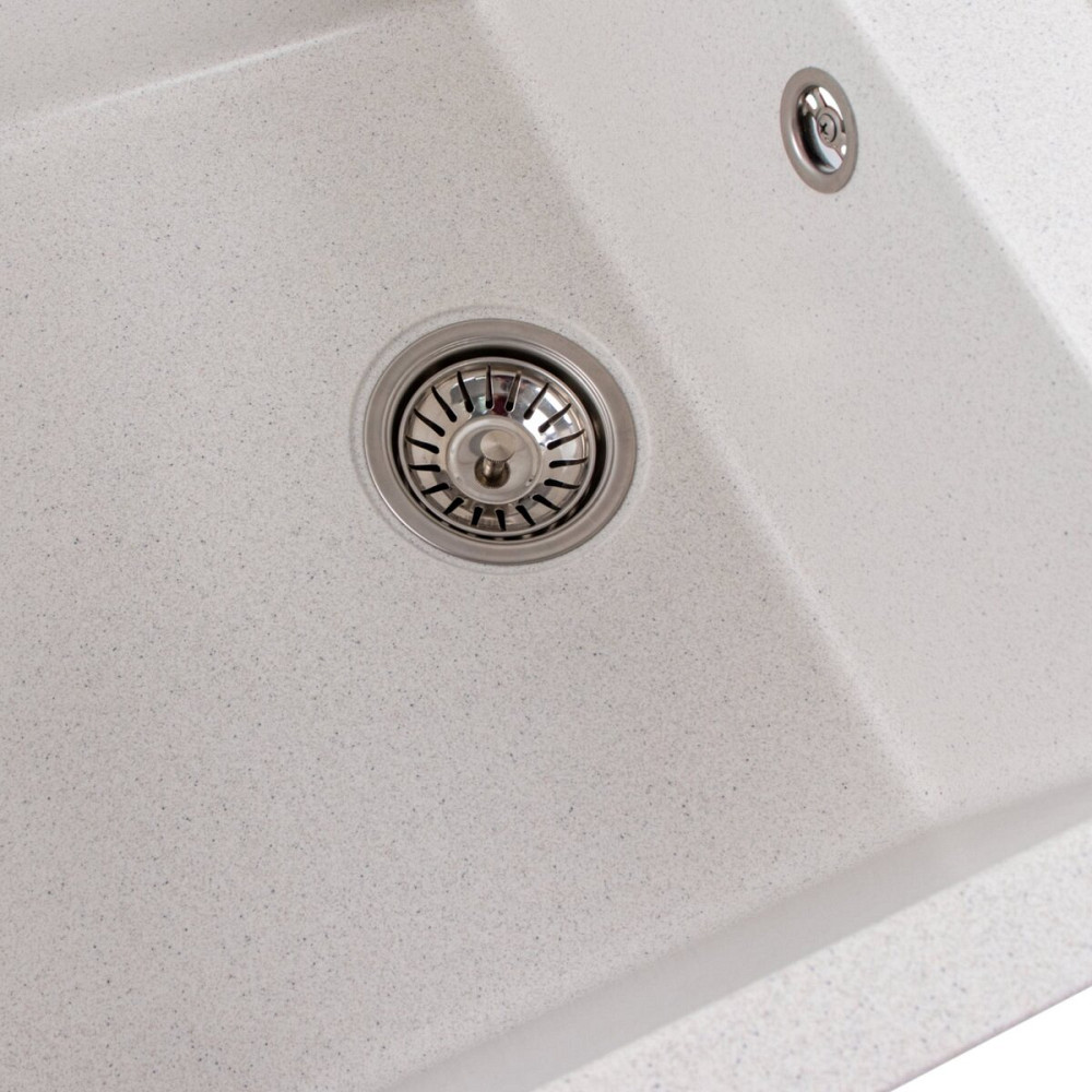 VALESO Комплект: Мийка SELENA 7950 біла в крапку + Змішувач NS02A білий в крапку + Сифон 1041 Киев - изображение 3