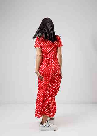 Летнее платье в пол Кайли 48, Красный Киев