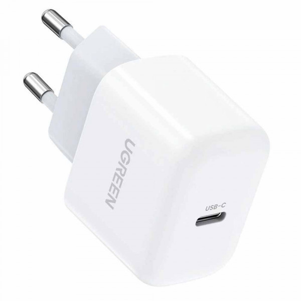 Зарядний пристрій 1xUSB 20W (USB С QC4.0+/PD3.0) Mini Charger White CD241 Ugreen (10220) Київ - фото 2