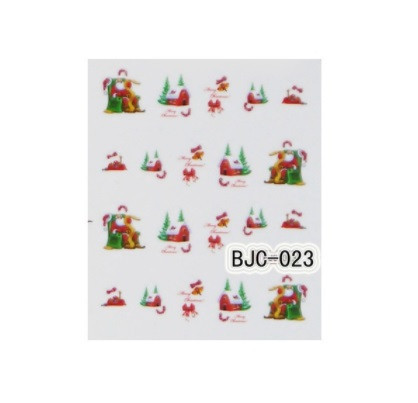 Новогодние наклейки на ногти Дед Мороз - размер наклейки 5*6см, инструкция есть в описании товара Киев - изображение 1