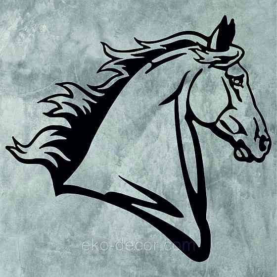 Декоративне настінне Панно «Лошадь», Декор на стіну 90*83 см, Чорний Київ