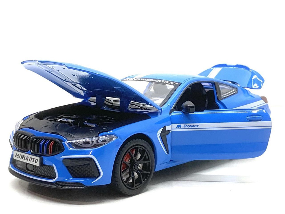Машина Автосвіт BMW M8 інерційна відчиняються двері капот багажник 20 см Синя (AP-2056) Чернігів - фото 7