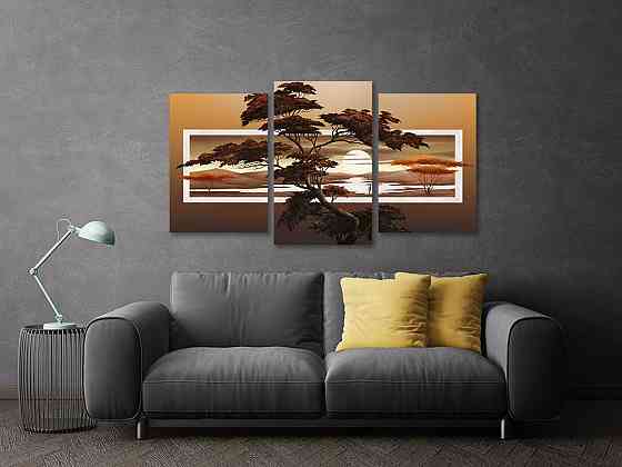 Модульная картина в гостиную / спальню  Дерево в пустелі   Art-650_3 100x150 см Киев
