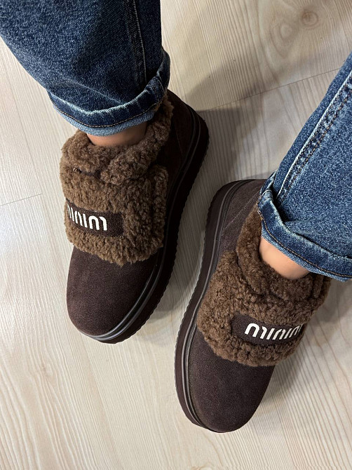 Черевики жіночі Hengji 88-6 на хутрі з липучкою замшеві коричневі, 41, 25,5 см Київ - фото 14