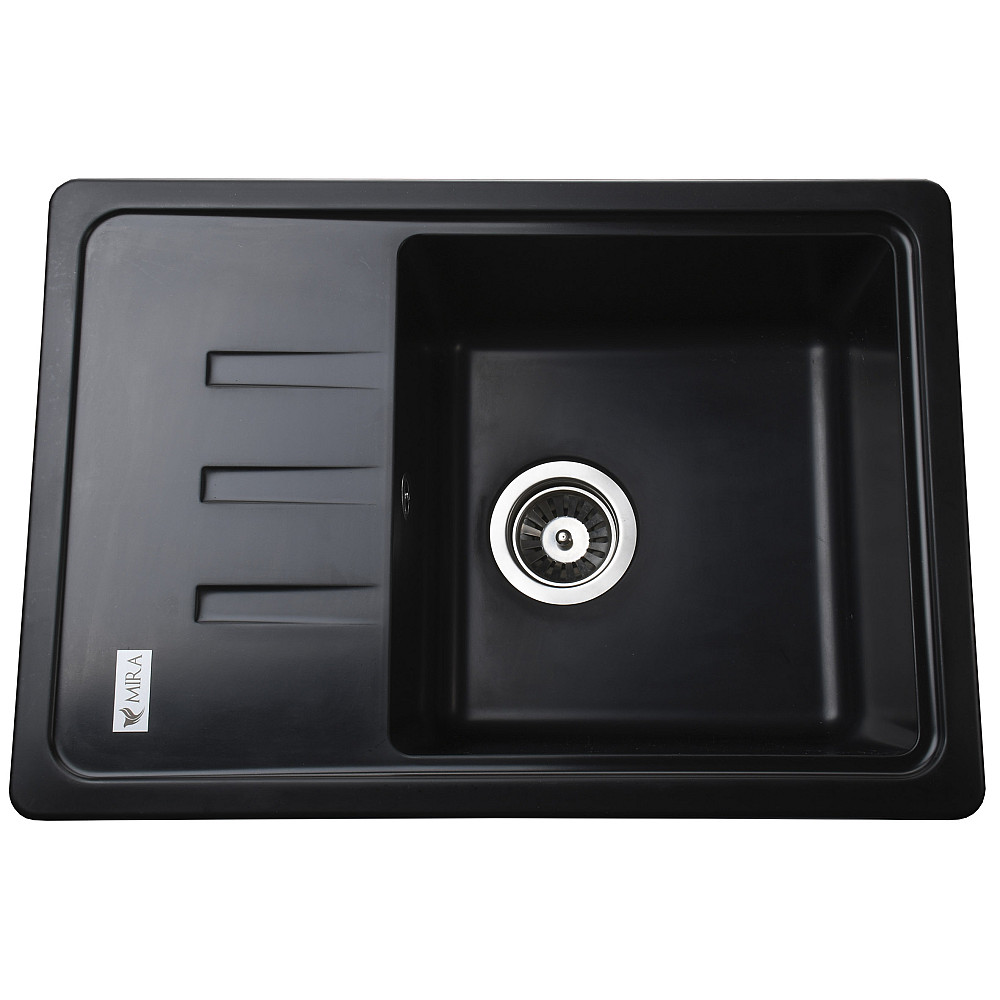 Гранітна мийка Mira MONTI чорний 620 х 435 мм Тернопіль - фото 1