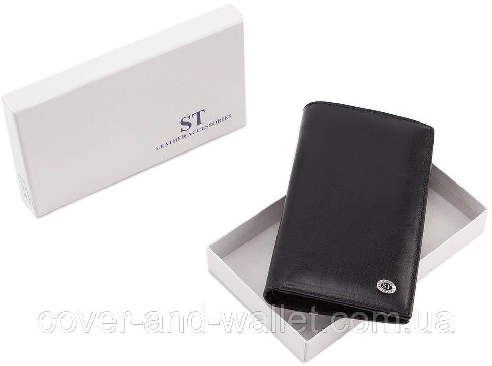 Шкіряний чоловічий гаманець купюрник коричневого кольору ST B-MS35 Київ - фото 9