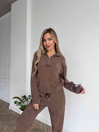 Женский стильный повседневный костюм двойка трикотажный ольвет Бежевий, 42/44 Одесса