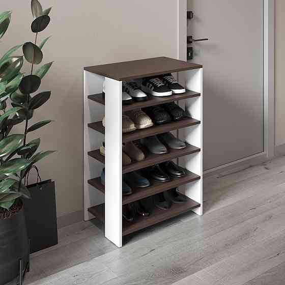 Тумба для обуви VAYS, обувная полка M-36 Венге Темный-Белый Львов