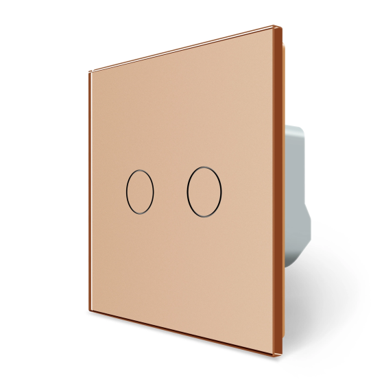 LIVOLO Сенсорний вимикач 2 сенсора для ролет штор воріт жалюзі Livolo золото скло (VL-C702W-13) Коломия