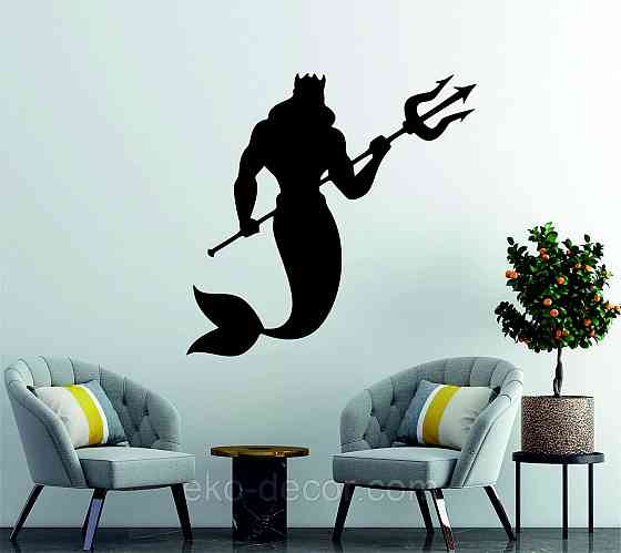 Декоративное настенное 3D Панно «Морской царь» Декор на стену с объемом 70*68 см, Черный Киев