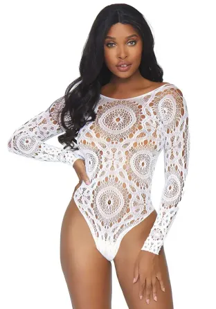 Боді Leg Avenue Snap crotch thong back teddy White M/L Львів